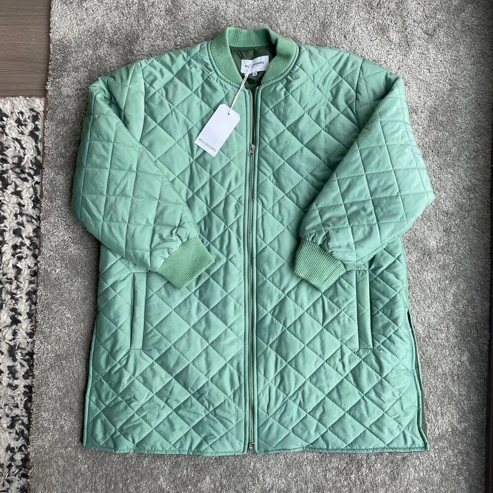 ASOS Bolongaro Trevor Quilted Liner Jacket Coat Bright Green NEW Size XS